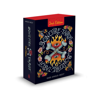 Box of Bonefire Tarot with colorful design and text on a white background