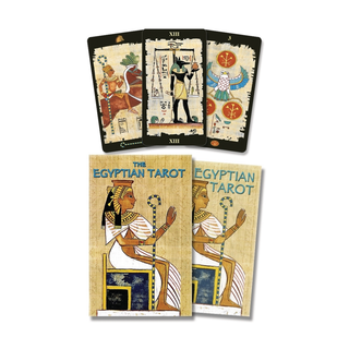 Egyptian Tarot cards with two card spreads on a white background