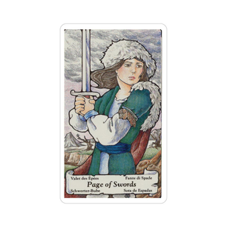 The Page of Swords from the Hanson-Roberts Tarot Deck