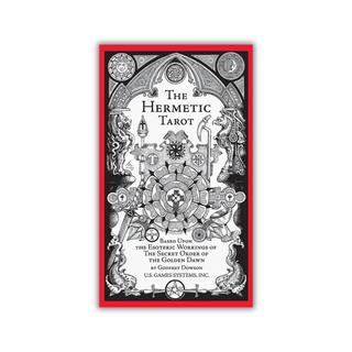 The Hermetic Tarot Deck with intricate designs and text on a white background