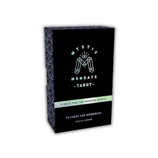 Mystic Mondays Tarot card deck packaging on a white background