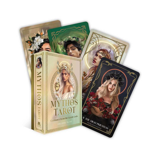 MYTHOS Tarot cards with a box on a white background