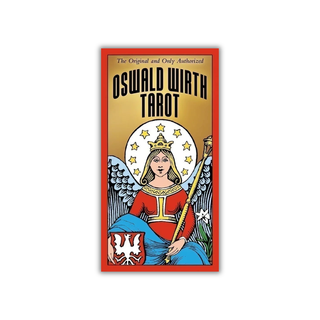 Oswald Wirth Tarot card packaging with an angelic figure on a white background