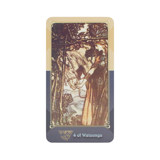 Tarot card featuring a woman in a forest with '4 of Walsungs' text