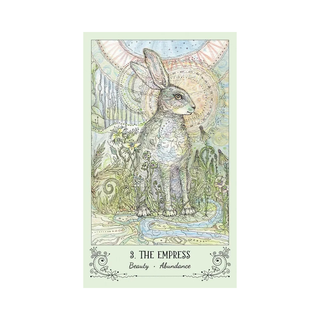 Spiritsong Tarot card  featuring a rabbit with decorative elements and text 'The Empress' on a white background