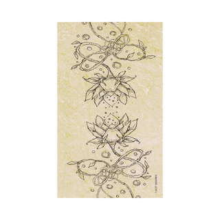 The back of a Spiritsong Tarot card with a floral and butterfly designs on a beige background