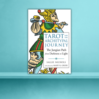 Book cover of 'Tarot and the Archetypal Journey' on a blue background