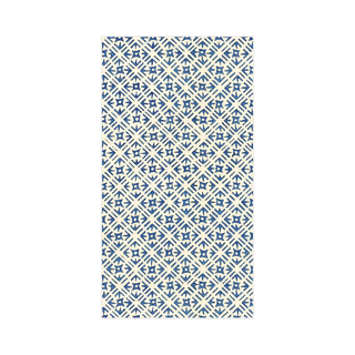 Back of a 'Tarot Arnoux & Amphoux 1801' card with blue diamonds on white background