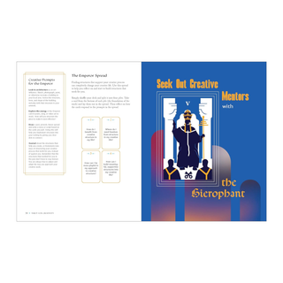 Card with hierophant illustration and text on a white background