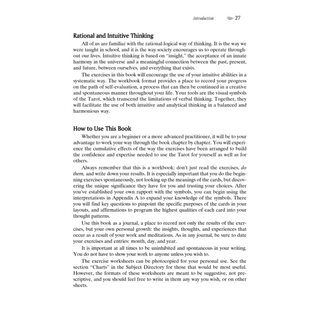 Page from Tarot for Yourself Workbook