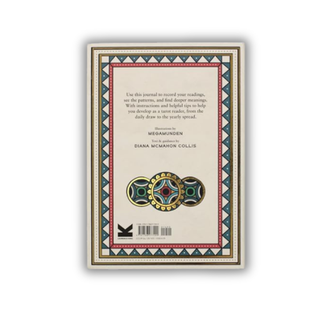 Back cover of a book with decorative border and text on a white background