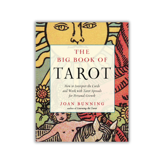 Book cover of 'The Big Book of Tarot' with colorful illustrations on a white background
