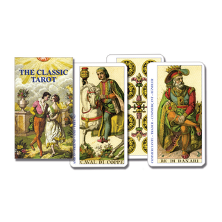 Set of tarot cards with colorful illustrations on a white background