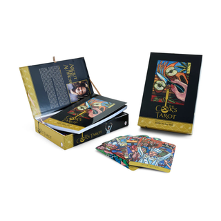 Cakes Tarot card set with tarot cards and box on a white background