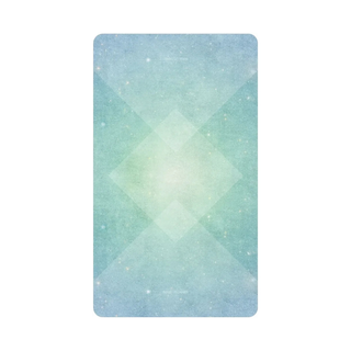 Gradient card with geometric design on a white background