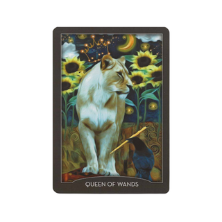 The Queen of Wands from The Guardian of the Night Tarot Deck