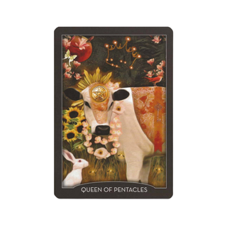 The Queen of Pentacles from The Guardian of the Night Tarot Deck