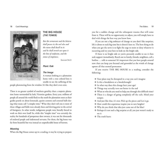 Book page with text and a small illustration of a house.