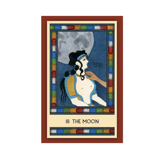 Tarot card featuring a woman with a moon in the background, labeled '18 The Moon'.