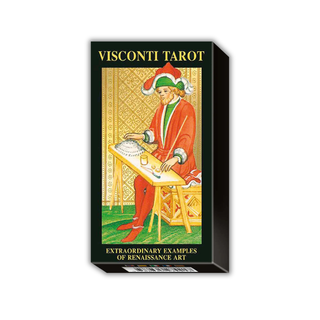 Visconti Tarot card box with a tarot card design on the cover
