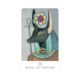 Card featuring a stylized bull with a colorful flower on its head, labeled 'Wheel of Fortune'.